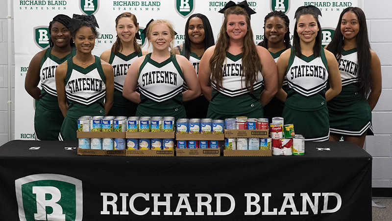 Richard Bland Cheerleaders Donate To Canned Food Drive