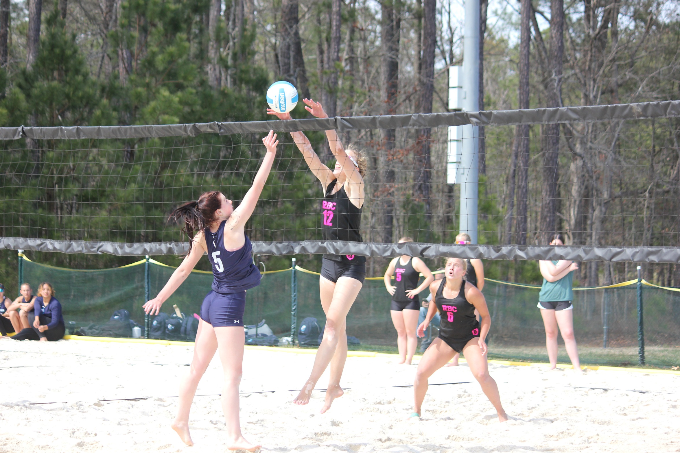 Beach Volleyball Sweeps Eagles in Front of Large Home Crowd